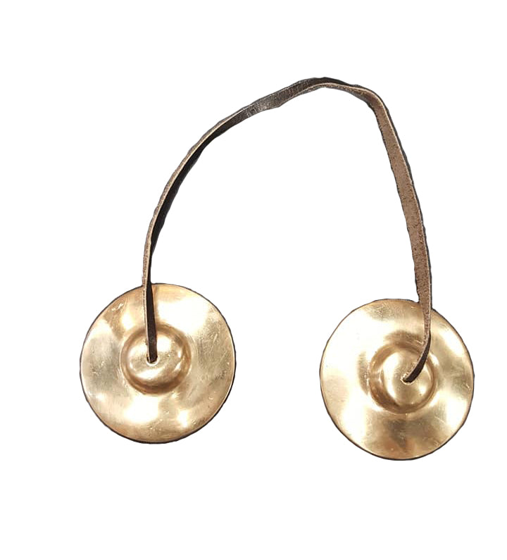 Lucky Symbols leather cord Tibetan Tingsha Bells Tingka Cymbals 2.0 diameter 