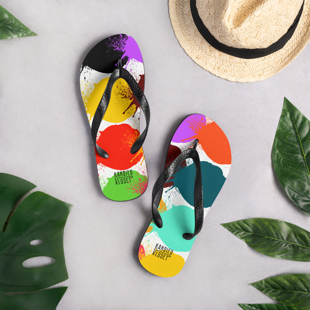 painted flip flops