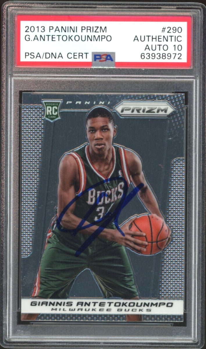 2013 Panini Prizm #290 Giannis Antetokounmpo RC Rookie Bucks PSA