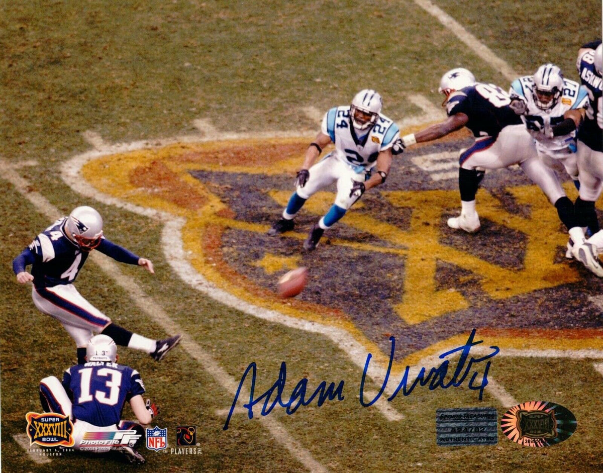 JSA Adam Vinatieri Signed Autographed New England Patriots 8x10 Photo 444