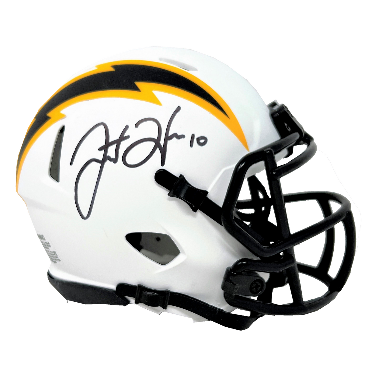 justin herbert autographed mini helmet