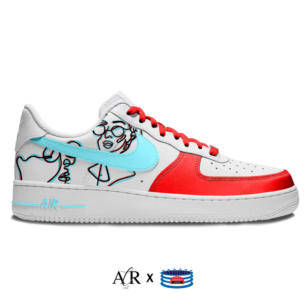 3D Line Art" Nike Force Shoes – Stadium Custom Kicks