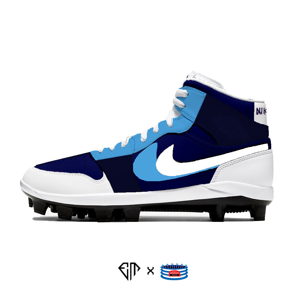 jordan 1 cleats blue