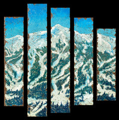 Adventure Awaits original oil landscape painting of Breckenridge Ski Slopes by artist Rolinda Stotts