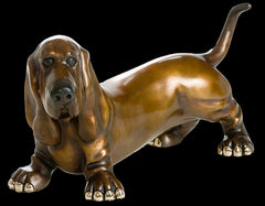 Editith Harvey Dog bronze sculpture by artist Marty Goldstein