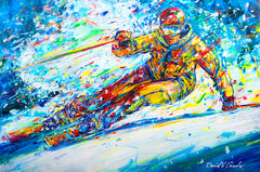 Artist David Gonzales Ski Painting