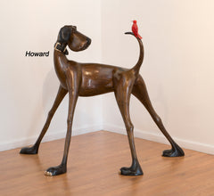 Howard Harvey Dog bronze dog sculpture by artist Marty Goldstein