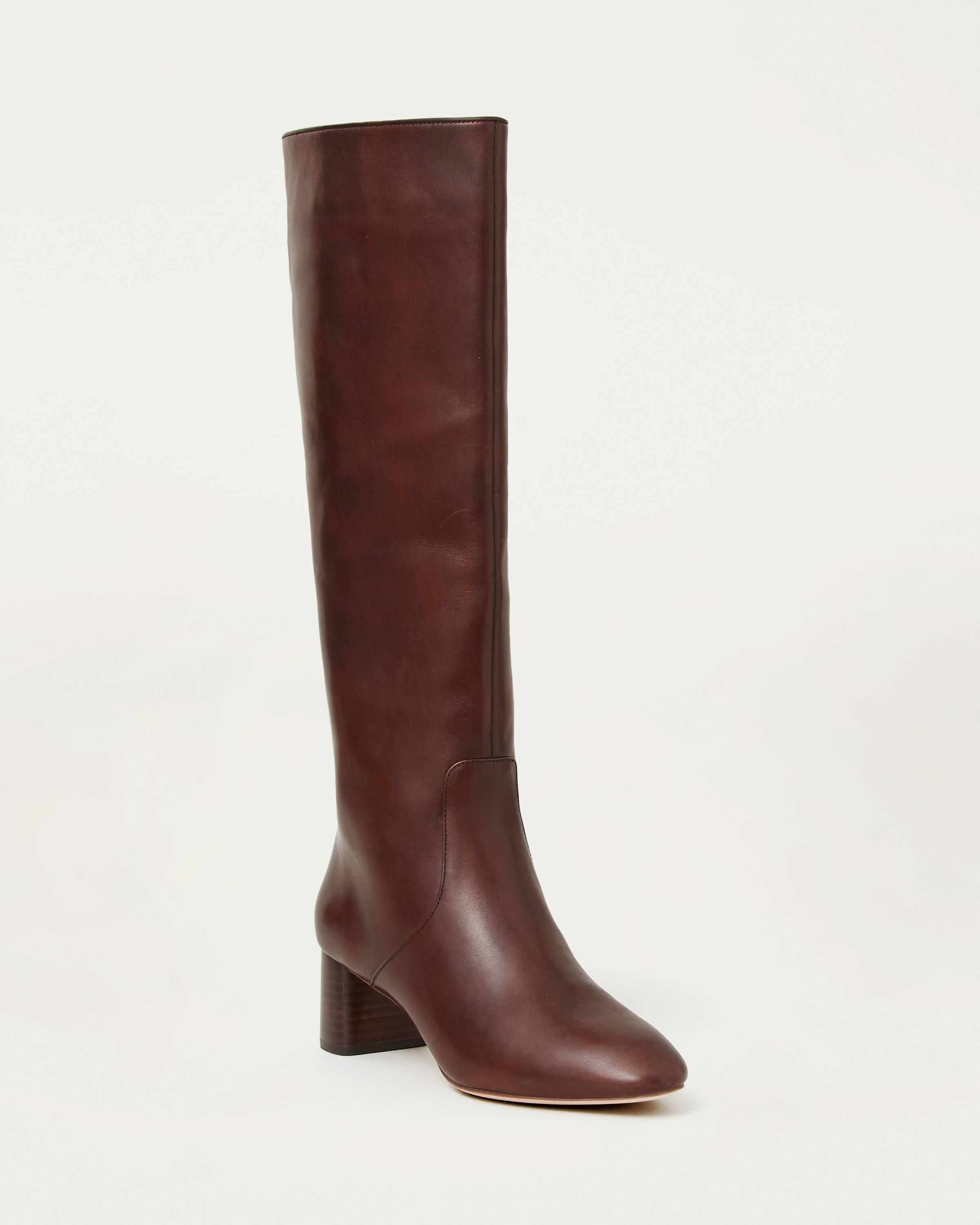 2 inch heel leather boots