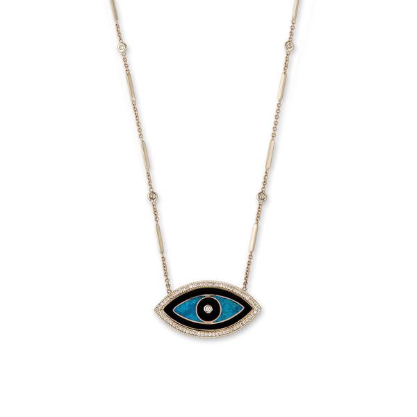 LARGE MARQUISE INLAY EYE NECKLACE