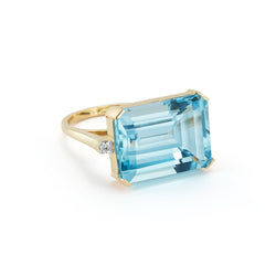 EAST WEST BLUE TOPAZ RING