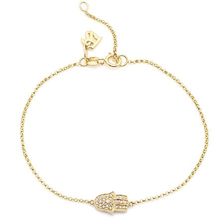 DIAMOND HAMSA HAND BRACELET