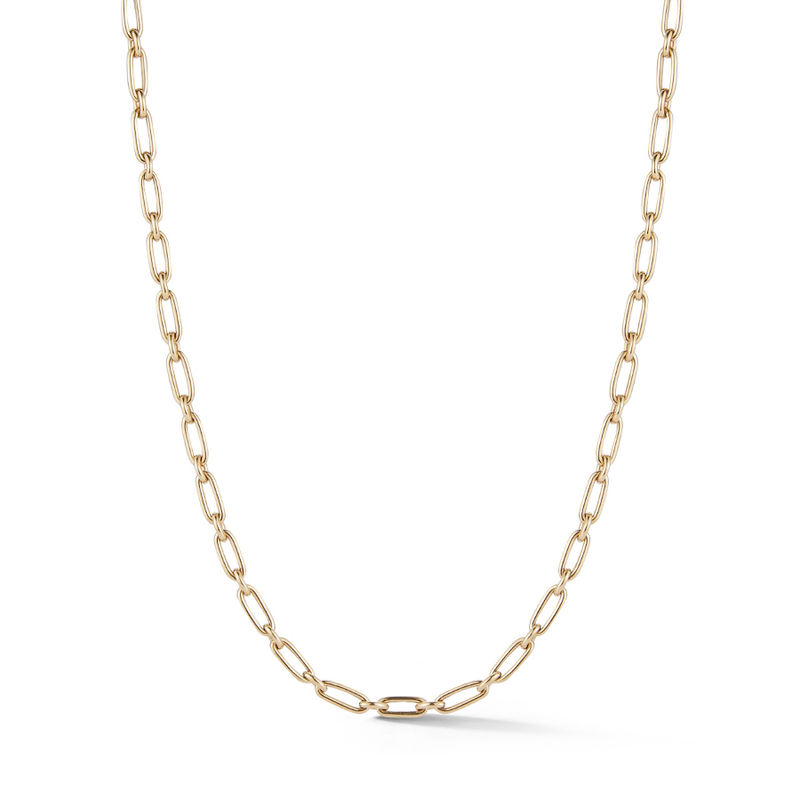 14K Gold Heavy Alternating Elongated Link Handmade Oscar Chain