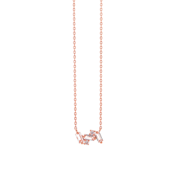 14K NOLA SMALL BAGUETTE BAR NECKLACE - WHITE TOPAZ