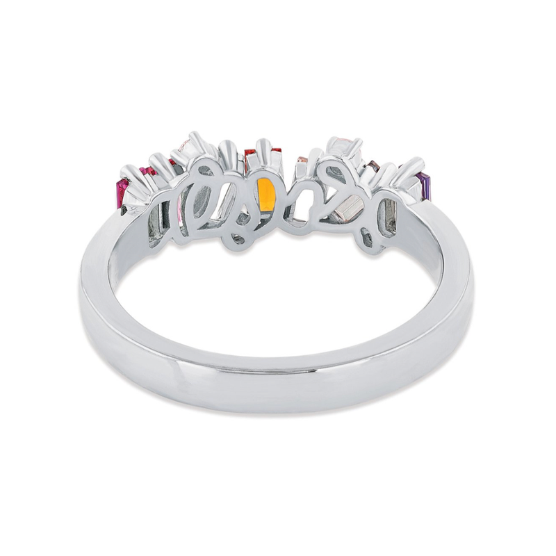 14K RAINBOW AMALFI WAVE BAND WITH DIAMONDS