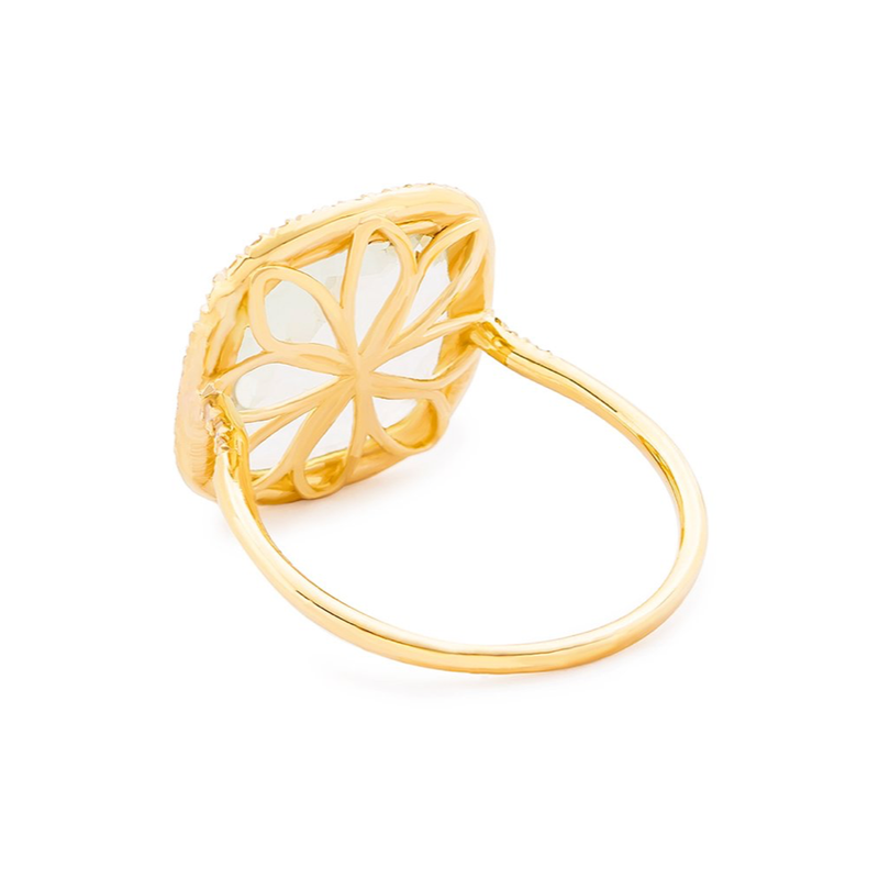 14K LARGE CUSHION SOLEIL RING