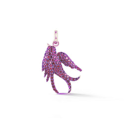 14K Gold & Pink Sapphire Birdie Charm