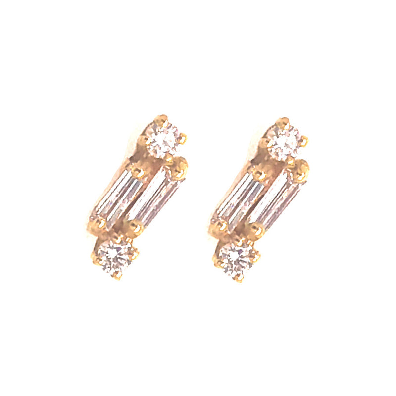 18K BAGUETTE STUDS