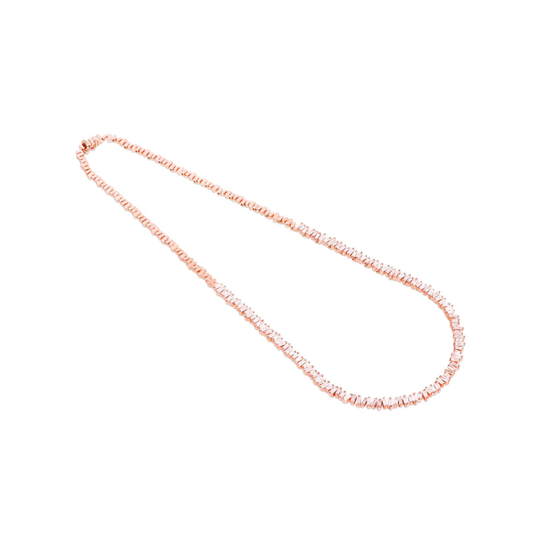 18K MINI BAGUETTE TENNIS NECKLACE