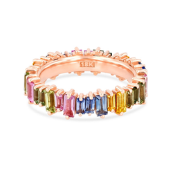 18K PASTEL FIREWORKS CLASSIC ETERNITY BAND