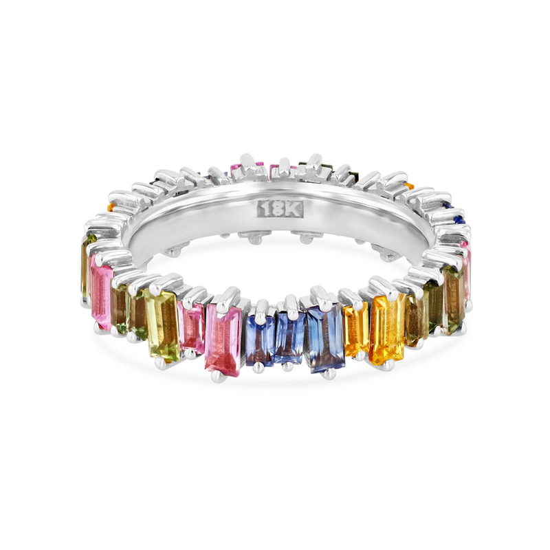 18K PASTEL FIREWORKS CLASSIC ETERNITY BAND