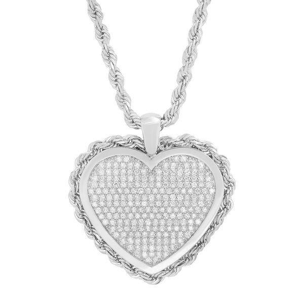 Pave Heart Medallion