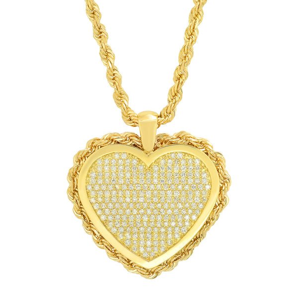 Pave Heart Medallion