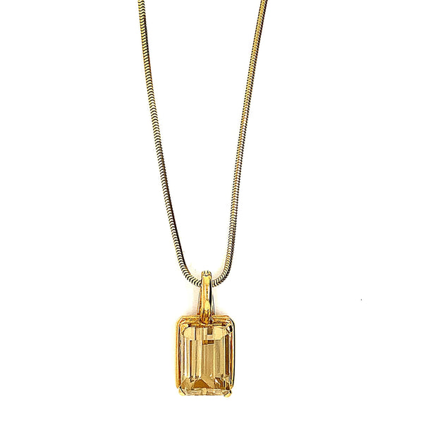 VINTAGE CITRINE PENDANT ON WHEAT CHAIN