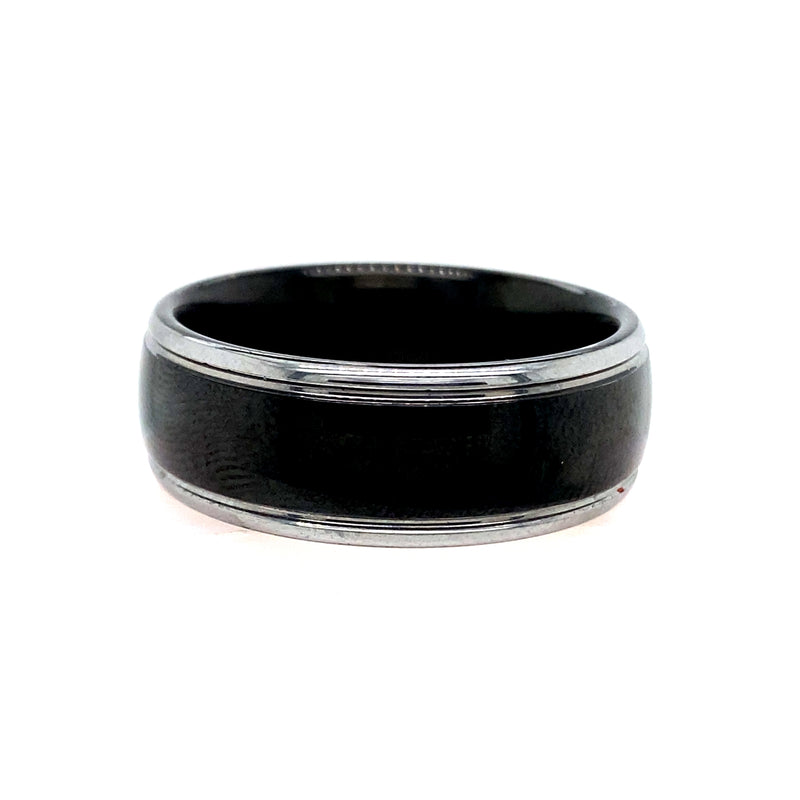 MENS BLACK WIDE ROUND BAND