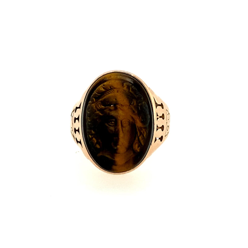 VINTAGE VICTORIAN TIGER EYE MEDUSA RING