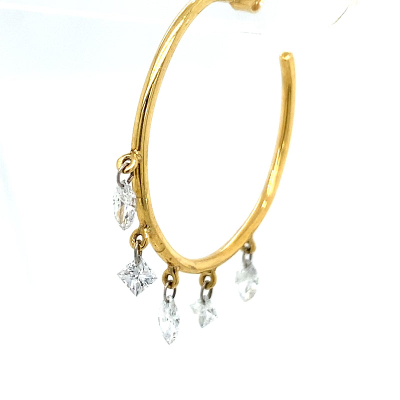 5 STONE DIAMOND HOOPS