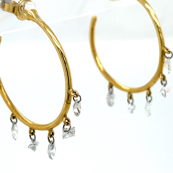 5 STONE DIAMOND HOOPS