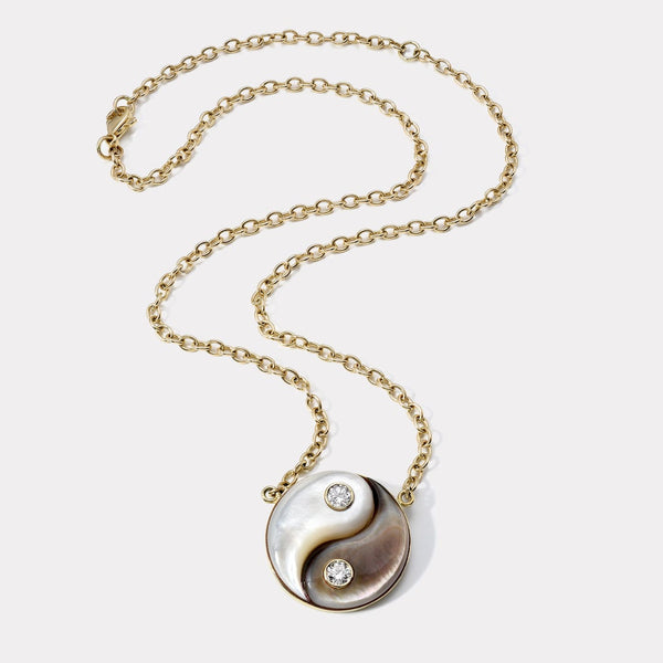 MEDIUM YIN YANG PENDANT - WHITE AND DARK MOTHER OF PEARL