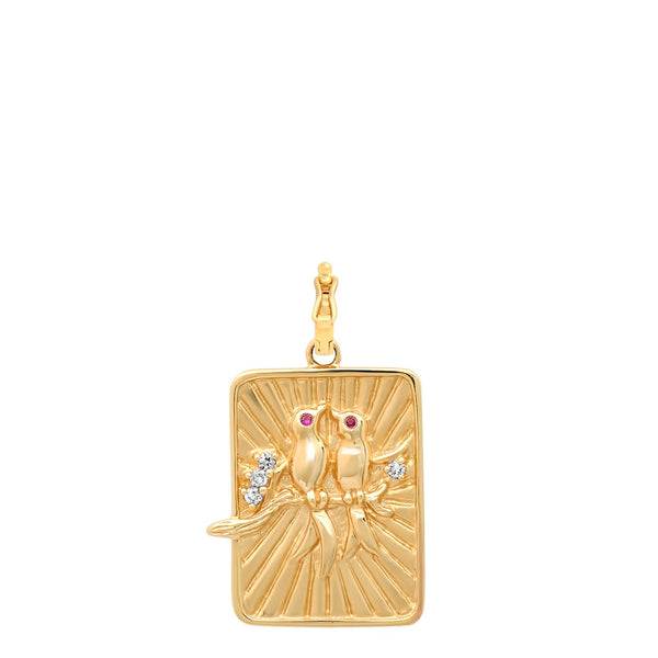 LARGE LOVEBIRDS CHARM - GOLD