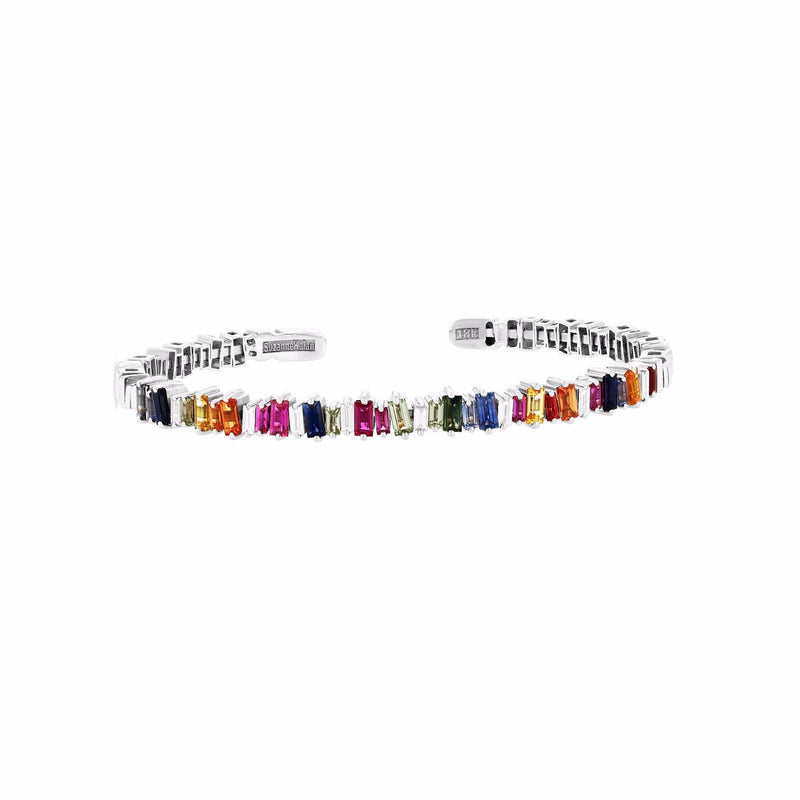 18K RAINBOW FIREWORKS SAPPHIRE BAGUETTE BANGLE