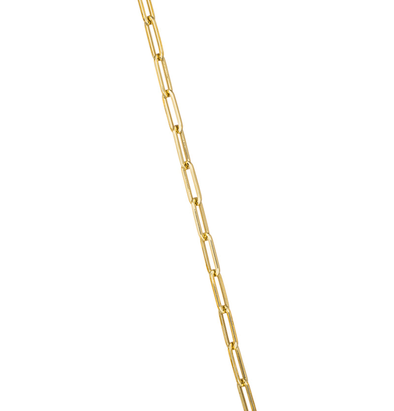 18K YELLOW GOLD 17'' MEDIUM LINKS CHAIN NECKLACE -RETROFITTING