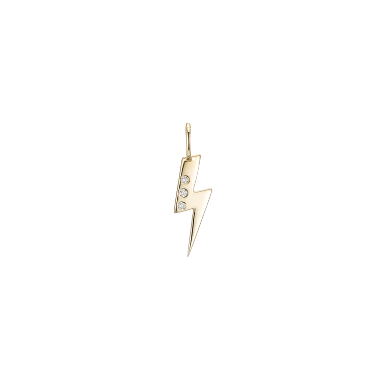 GOLD AND DIAMOND LIGHTNING BOLT CHARM