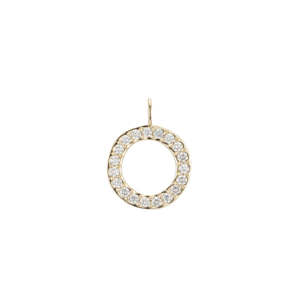 LARGE ROUND OPEN GOLD & DIAMOND CHARM