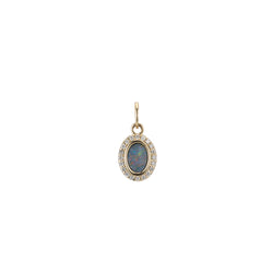 OPAL AND DIAMOND OVAL-SHAPED CHARM