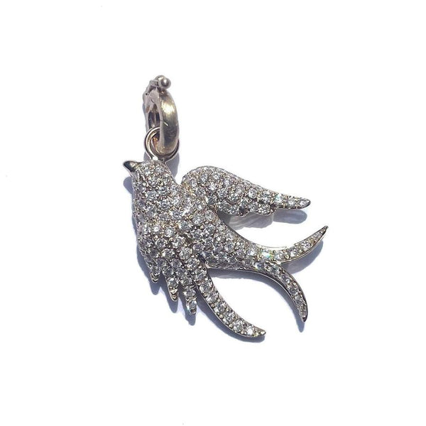 14K Gold & White Diamond Birdie Charm