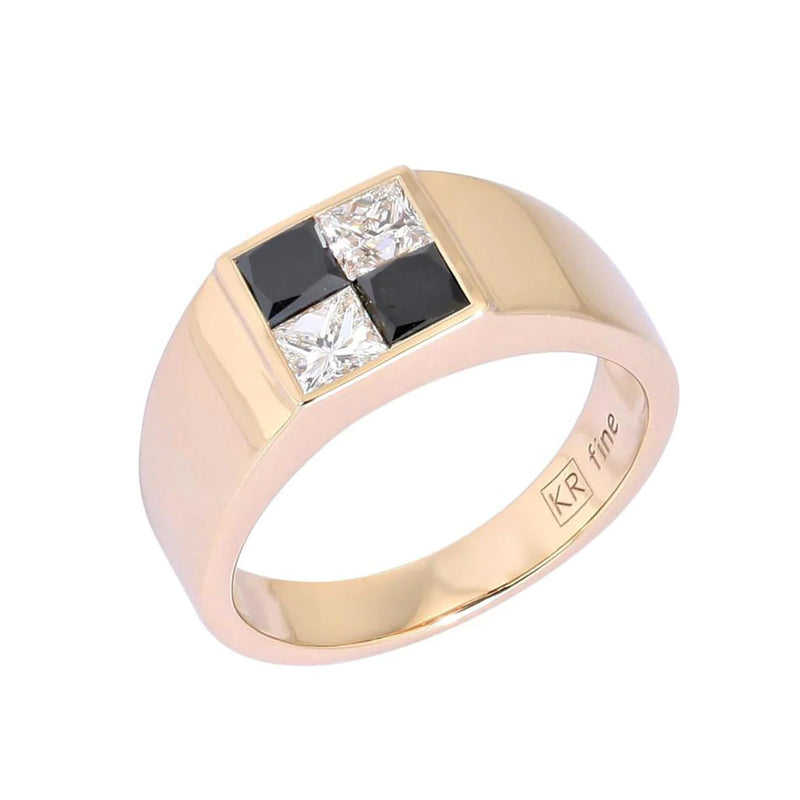 DIAMOND DOMINO CHECKER RING