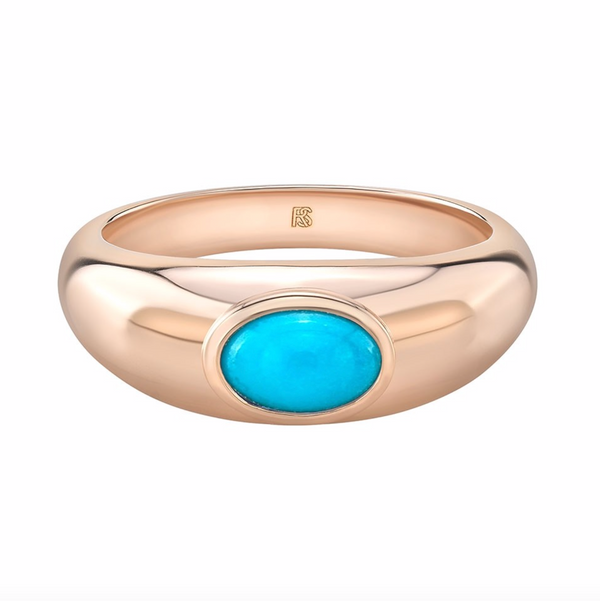 BEZEL SET TURQUOISE DOME RING