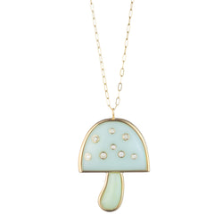 Magic Mushroom Necklace with Precious Stones