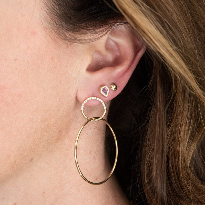 THE CREW HALF MOON DOUBLE HOOP EARRINGS