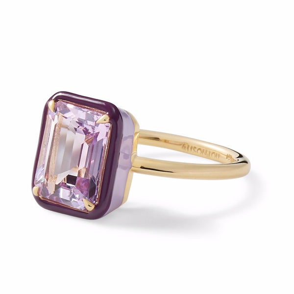 RECTANGULAR COCKTAIL RING - AMETHYST