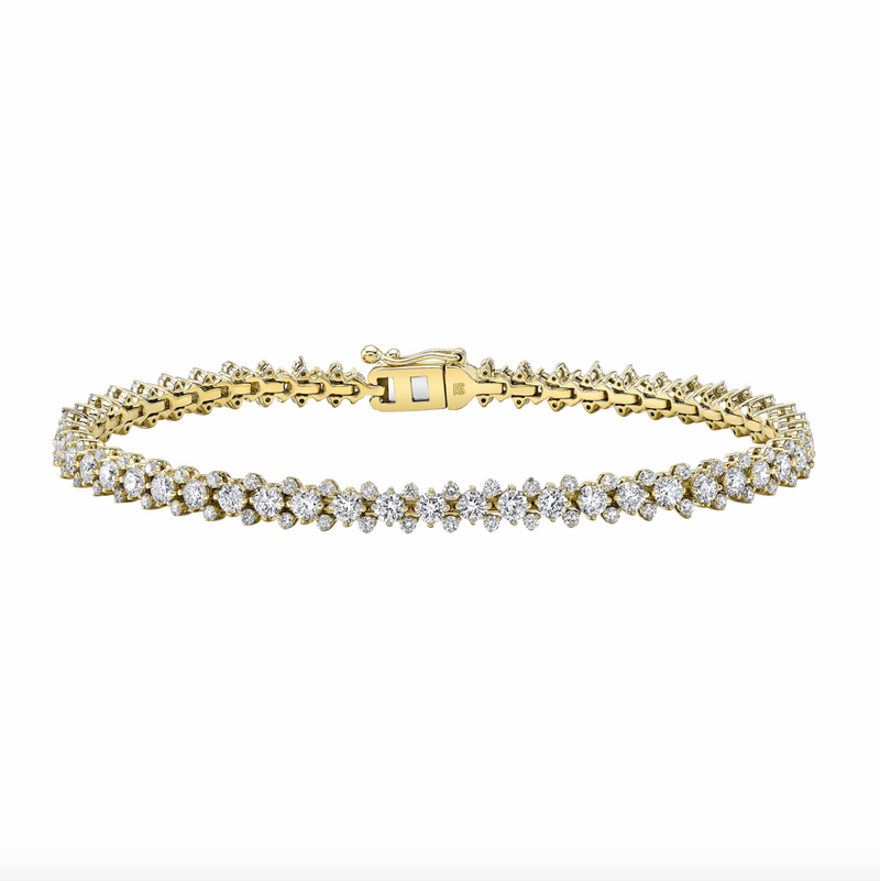 DIAMOND 3 ROW PRONG SET TENNIS BRACELET