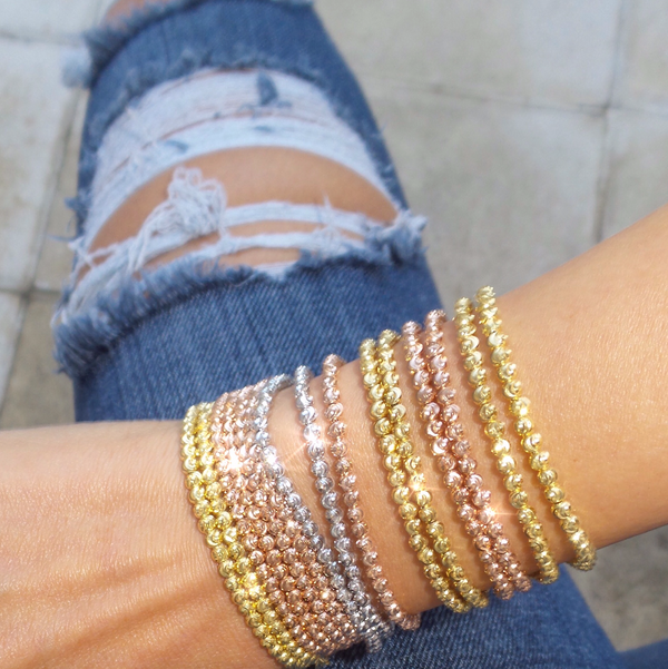 DIAMOND CUT BEAD BRACELET