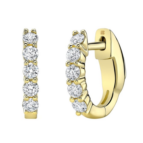 DIAMOND ETERNITY HUGGIE HOOPS WITH SECURITY LATCH