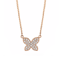 DIAMOND FLOATING BUTTERFLY NECKLACE