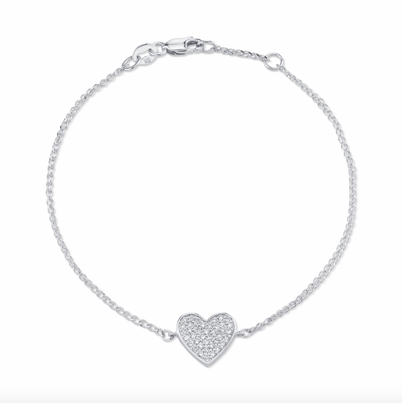 DIAMOND FLOATING HEART BRACELET