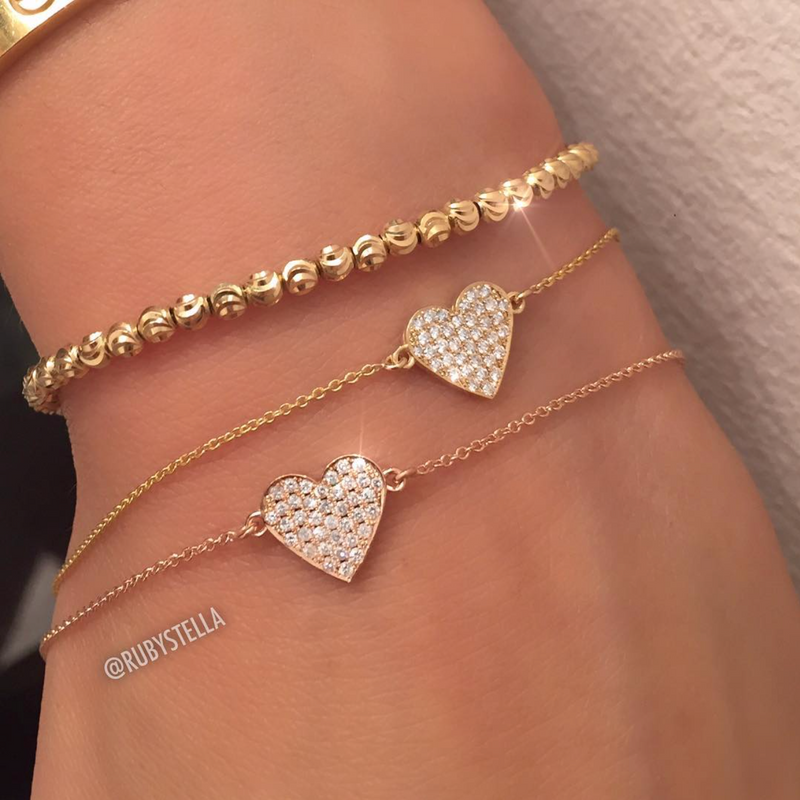 DIAMOND FLOATING HEART BRACELET